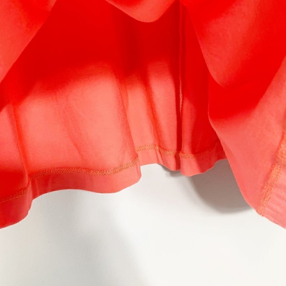 Lands' End Women Coral Pima Cotton Modal Surplice Ruched Sleeveless Dress Size S - Picture 4 of 10